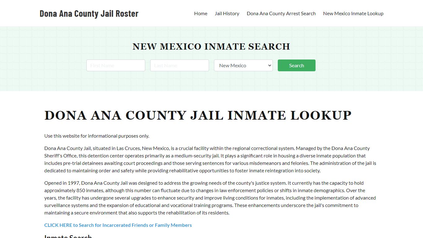 Dona Ana County Jail Roster Lookup, NM, Inmate Search