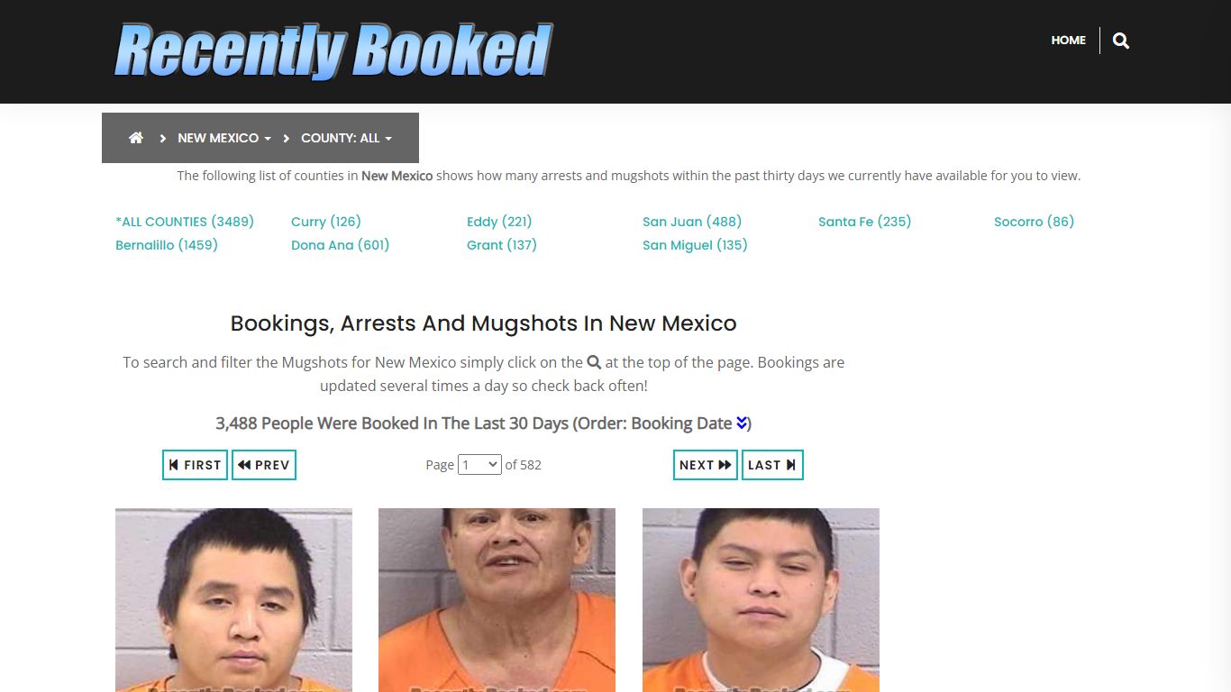 Bookings, Arrests and Mugshots in Dona Ana County, New Mexico