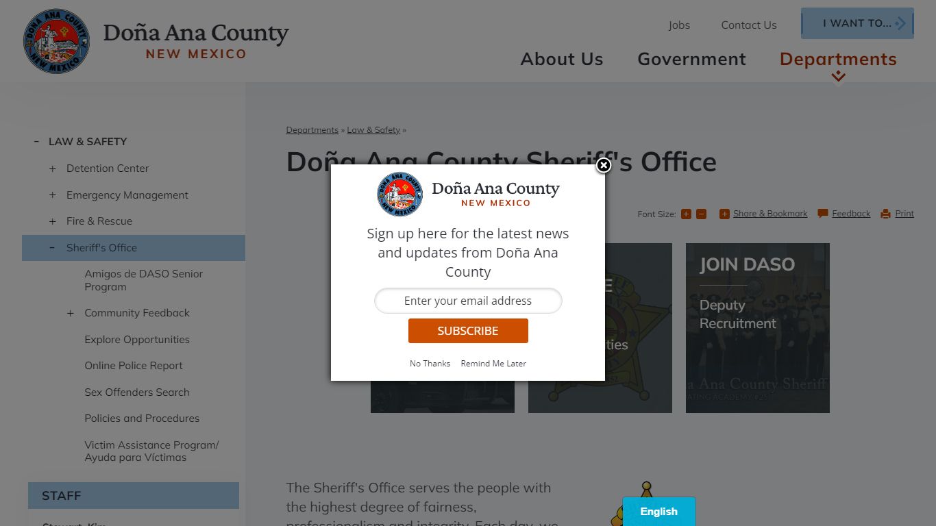 Doña Ana County Sheriff's Office | Doña Ana County, NM
